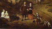 REMBRANDT Harmenszoon van Rijn Portrait of a couple with two children and a Nursemaid in a Landscape oil on canvas